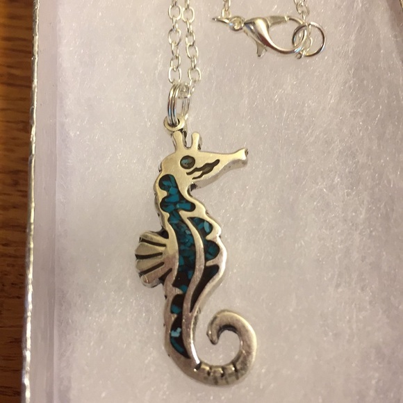 Native American Jewelry - Native American SS Seahorse Turquoise Pendant. Wow